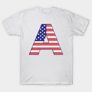 American Embroidered Font T-Shirt